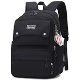 Huitich black school backpack for girls with multiple compartments and adjustable padded straps